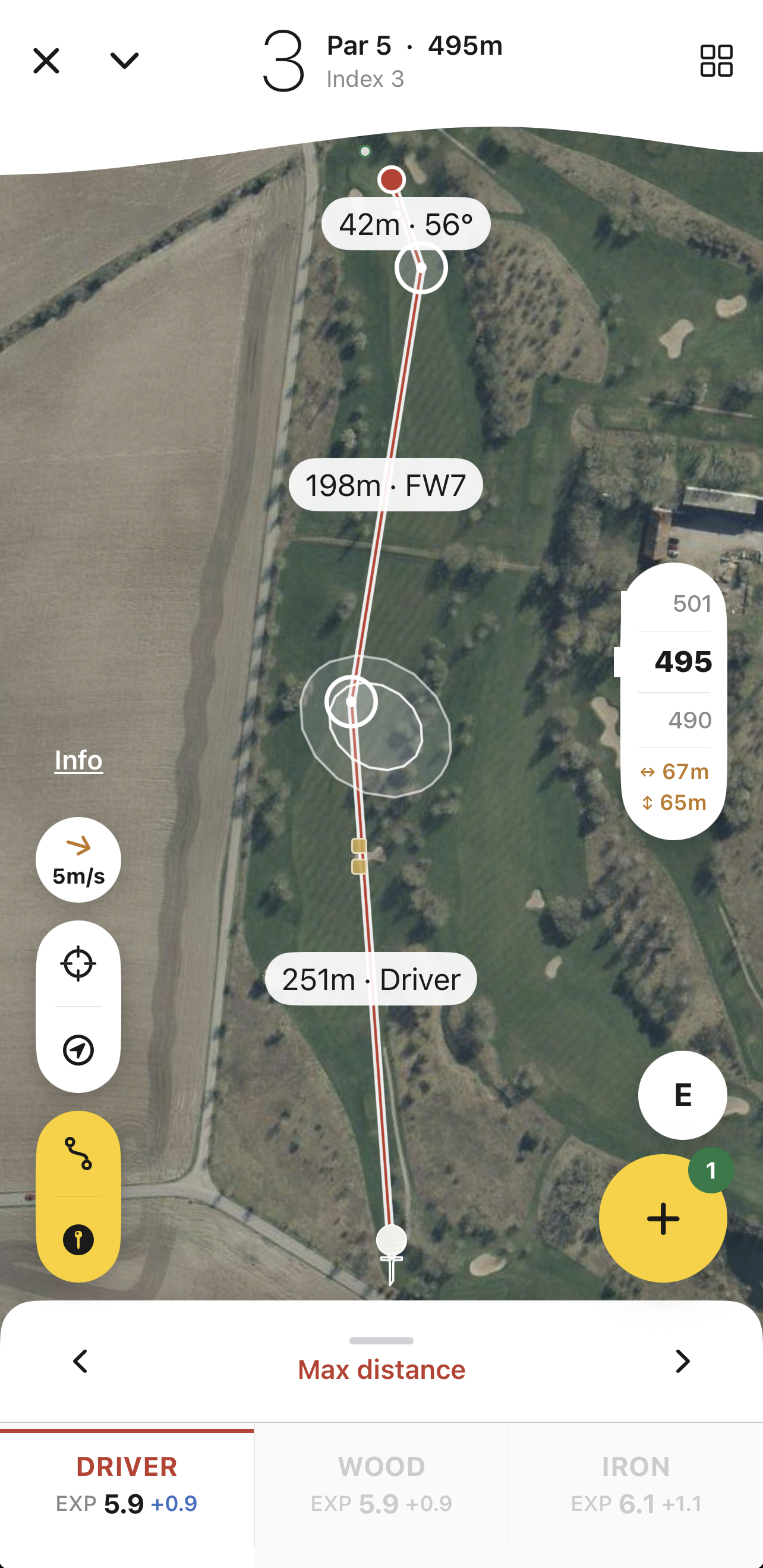 Shot plan, hole 3 par 5